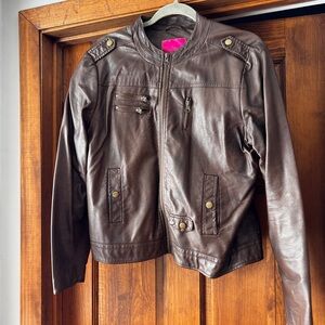 Brown Woman’s Faux leather Jacket